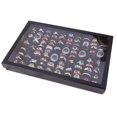 thumbnail image 4 of Velvet 100 Slots Ring Earrings Display Box Showcase Storage Case Holder Tray Jewelry Organizer Boxes with Lid Black, 4 of 4