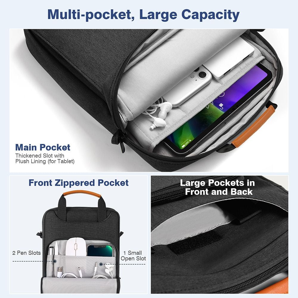 9-11/13.3 inch Portable Tablet Case Storage Laptop Shoulder Bag For iPad Galaxy Tab Student Business Messenge Crossbody Handbag
