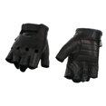 thumbnail image 1 of Milwaukee Leather SH195 Guantes de mano para motocicleta sin dedos con palma acolchada de gel perforado de cuero negro para hombre con nudillos abiertos - Mediano, 1 of 5