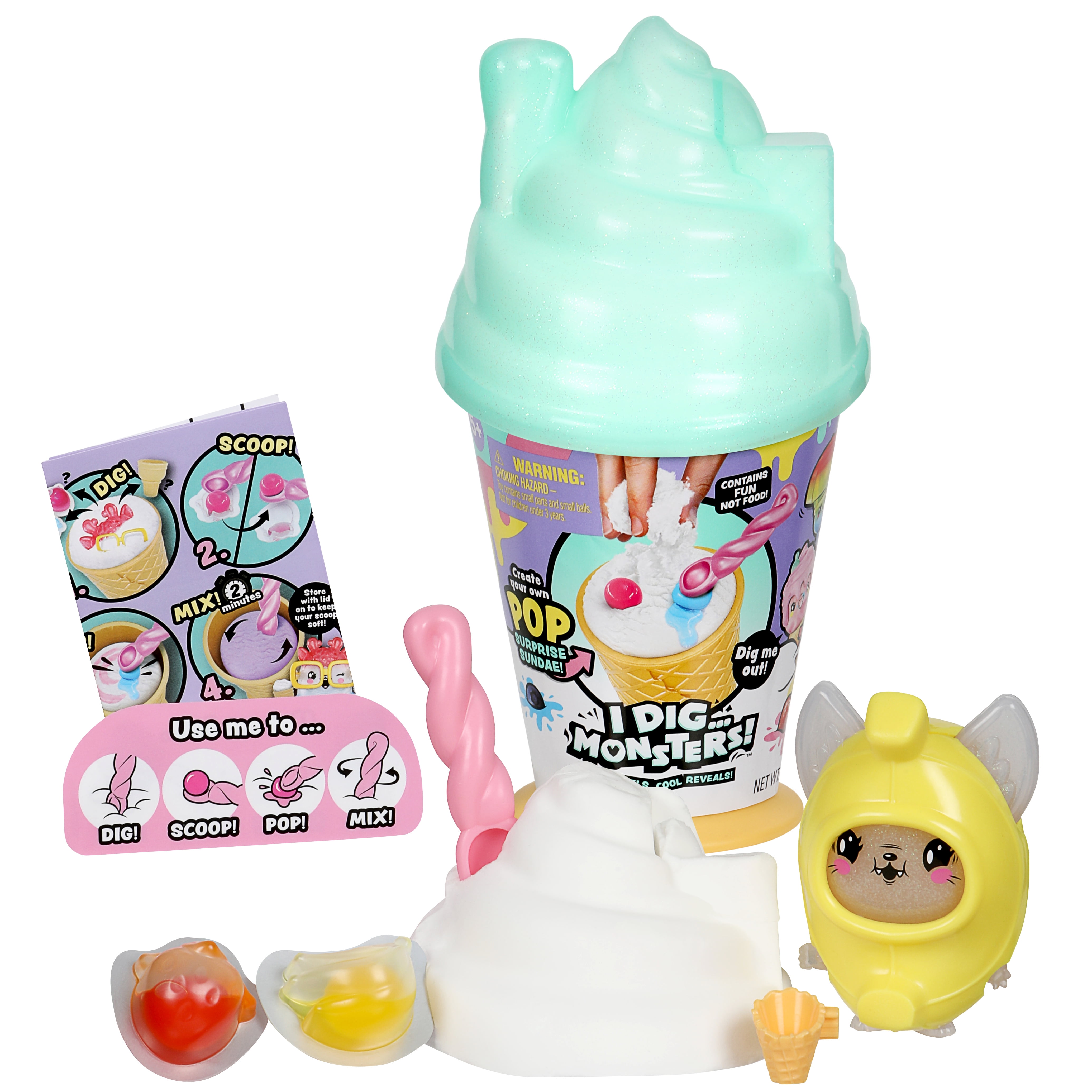 I Dig Monsters Pop Surprise Sundae 1pc Asmr Ice Cream Toy Style May Vary Walmart Com