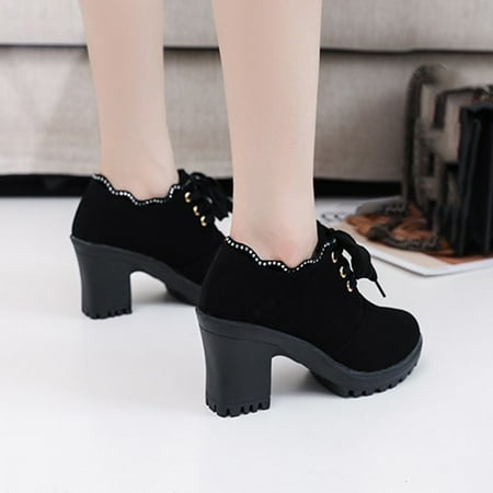 

HAOTAGS Women s Ankle Booties Side Zip Flower Casual Shoes Black Size 4.5