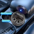 thumbnail image 4 of Car Ashtray,Easy Clean Up Detachable Car Ashtray with Lid Blue LED light and Removable Lighter for Most Vehicle Cup Holder(Silver), 4 of 6