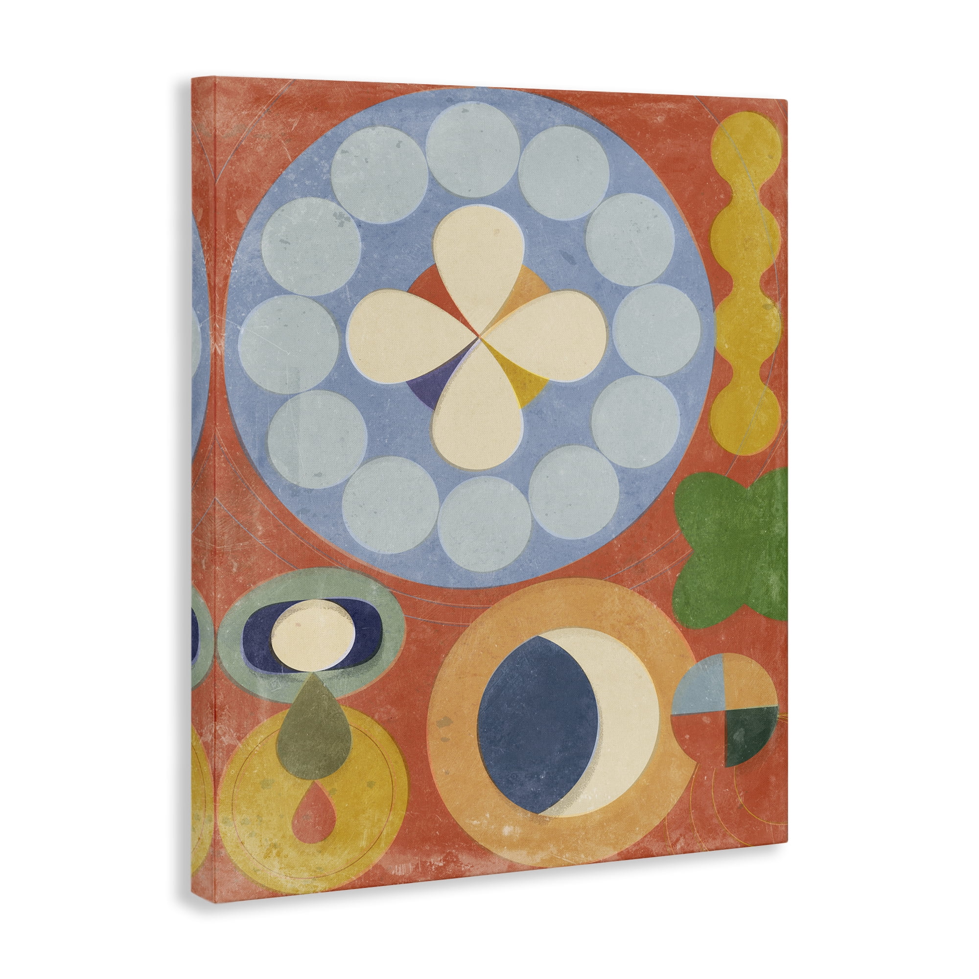 Stupell Industries Retro Symbolic Shapes Abstract Painting Wrapped Canvas Art Print Wall Art, 30 x 40