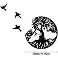 thumbnail image 2 of Arte de pared de metal Árbol de la vida con pájaros Black Deco - 28 CM/11,02 pulgadas Arte de pared del árbol de la vida Arte de pared de metal moderno Letrero familiar Árbol de metal Decoración del h, 2 of 5