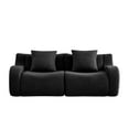 thumbnail image 5 of Aukfa 83" Boneless 2-Seater Modular Sectional Sofa, 27.5" Deep Seat, Teddy, Black, 5 of 7