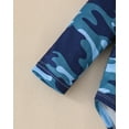 thumbnail image 6 of KIMI BEAR Newborn Baby Boys Layette Set 6-12 Months 2-Packs Clothes Shower Gift Sets Short Sleeves Romper Long Sleeves Tops Letter Print Camouflage Pants Sets with Hat 4pcs Clothing Blue, 6 of 9