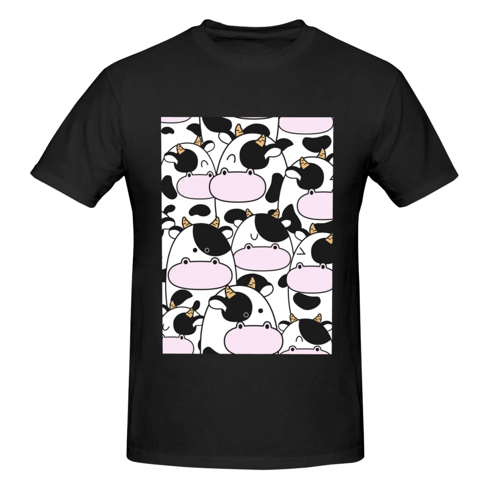 thumbnail image 4 of Bingfone Cute Animal With Cow Men'S Loose Fit Short-Sleeve Pocket T-Shirt, 4 of 7