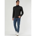 thumbnail image 4 of CamisePaHombres De Mangas Largas Cuello De Cisne Ajuste Delgado Casual Negro 48, 4 of 7