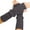 Dark Gray, variant on Solid Cable Knit Fingerless Arm Warmers Thumb Hole Long Knitted Cuffs Winter Warm Fashion Half-Finger Gloves Gray One Size