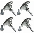 thumbnail image 3 of Adjustable Cabinet Legs4 x Chrome Feet Leg Castors Gliders with Metal Inserts for Beds, Sofas, Footstools Furniture Glides Divan Bed Base Chair Wheels, 3 of 4