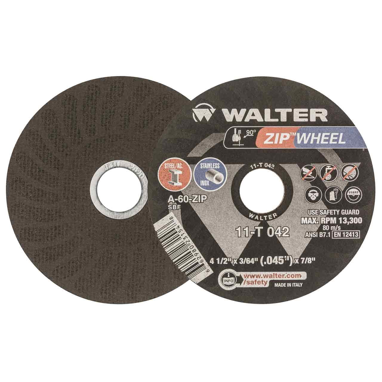 Walter 11T042 41/2x3/64x7/8 ZIP WHEEL High Performance CutOff Wheels