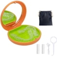 thumbnail image 1 of Étui de Rétention, Étui d'Alignateur avec Miroir, Support de Rétention Rond avec Outil de Retrait d'Aligner, Brosse et Mâcher, Ensembles de Sacs de Corde (Coquille Orange Herbe Verte Silicone), 1 of 6