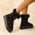 thumbnail image 5 of FRSASU Women's Snow Boots Anti-Slip Mid-calf Winter Boots Faux Fur Lined Winter Comfortable Suede Snow Boots Black, 5 of 9