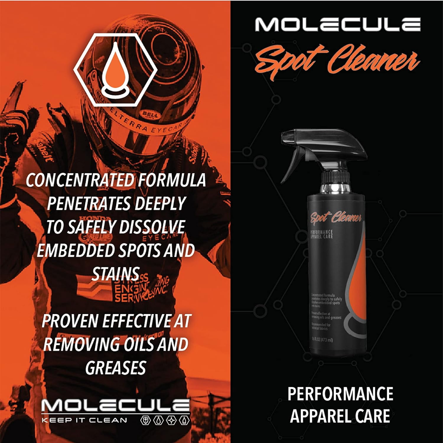 Molecule MLWK161 Performance WASH/SPOT CLEANER Kit- 16 Ounce Bottle - Kit