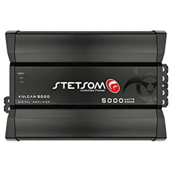 Stetsom Vulcan 5,000 Class D 1 Ohm 1 Channel Digital Car Amplifier, Black