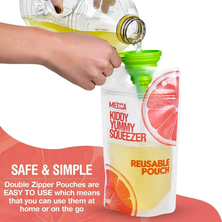 Magic Drink Pouches With Straw Resealable Ice Drink Pouches