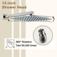 thumbnail image 6 of CASAINC Luxury Thermostatic 2-Spray Patterns 12 in. Flush Wall Mount Rainfall Dual Shower Heads with 6-Jets in Brushed Nickel, 6 of 10