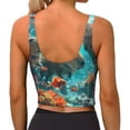thumbnail image 3 of Lsque Underwater Swimming Guinea Pig Printed Women'S Sports Bra, Compression, Moisture Wicking, High-Impact Sports Bra For Women,Supportive sports bra-XX-Large, 3 of 9