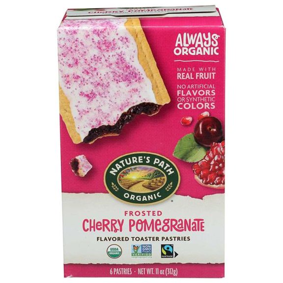 Nature's Path Organic Frosted Cherry Pomegranate Toaster Pastries, 11 oz (Pack of 12), Non-GMO