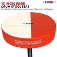 thumbnail image 6 of 5 Core Drum Throne 3" Thick Padded Memory Foam Comfortable Drummer Stool 330Lb Capacity Adjustable, 6 of 14
