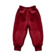 thumbnail image 4 of Mifsaly Girls Cotton Joggers Elastic Waist Straight Leg Casual Sweapants with Pockets Kids Warm Fall Winter Back School Outfits, 4 of 9