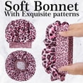 thumbnail image 4 of Luxurious Women's Satin Sleep Bonnet All-Over Leopard Print Nightcap for Hair Care And Fashion Style ColorfulLeopard 1PC, 4 of 6