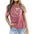 thumbnail image 2 of TSADFHJI Hauts de Noël pour Femmes Rouge T-Shirt d'Été Imprimé Confortable et à la Mode en Coton Coloré Manches Courtes TTG, 2 of 4