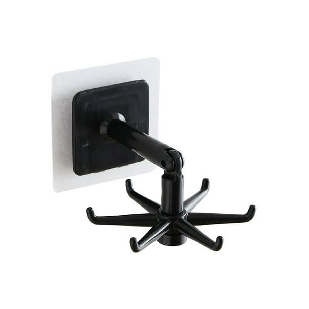 Billuyoard Gancho de pared giratorio de 6 garras para cocina, baño, almacenamiento de toallas, colgador de ropa, estante colgante de plástico Type3 NO3