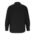 thumbnail image 5 of IROINNID Plain Long Sleeve Shirts for Men Casual Solid Color Button Down Shirt Top Shirt ,Black, 5 of 7