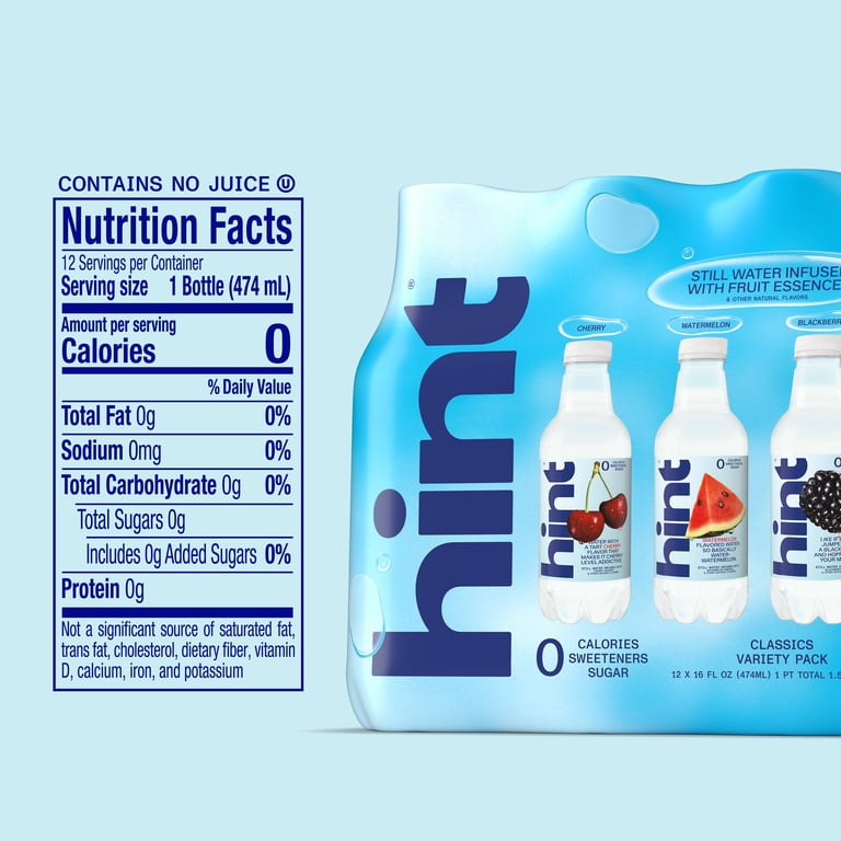 Hint Blue Variety Pack Flavored Water, 16 fl oz, 12 Count photo 7