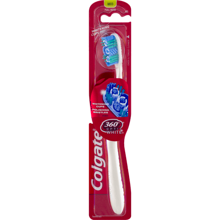 Colgate 360 Optic White Toothbrush, Medium, 1 Count