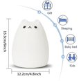 thumbnail image 3 of Luz nocturna para niños, lámpara de noche recargable, Usb, silicona, pingüino, ayuda para dormir, Control táctil, regulable con luz cálida, 3 of 5