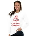 thumbnail image 4 of Keep Calm Carry A Camera Photographer Long Sleeve TShirt Men Women Brisco Brands M, 4 of 6