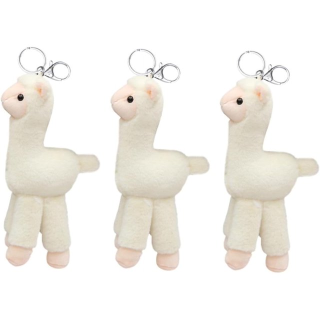 LAICAIW 2pcs Key Chain Plush Keychains for Backpacks Alpaca Car Accessories Cute Badge Reel Girl Car