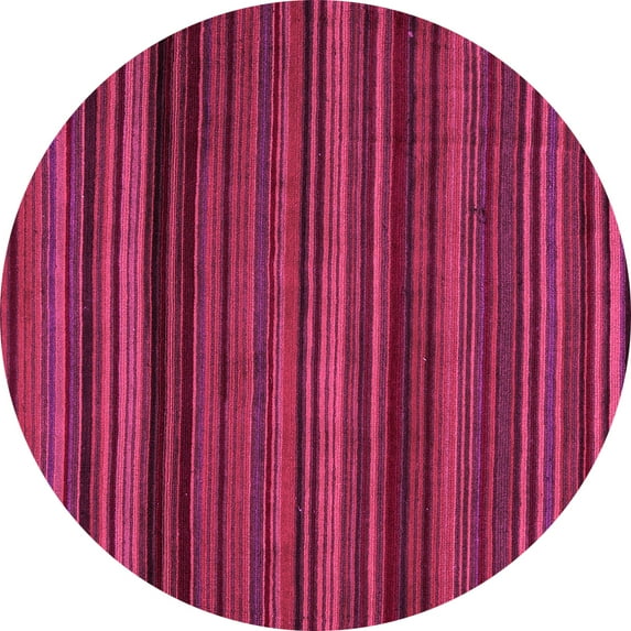Ahgly Company Indoor Round Abstract Pink Modern Area Rugs, 3' Round