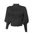 thumbnail image 5 of Fashion Women Casual Solid High-necked Long Sleeve Sweater Blouse Tops Clutch Band Sweatshirt Long Sleeve Sweatshirt Garment Dyed Lightweight Sweaters for Women Old Man Sweater Mens Sweaters for Men, 5 of 6