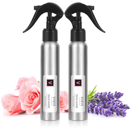 VIOIS, Rose & Lavender Aromatherapy Room Spray for Pillow, Linen, Car, Bedroom, Bathroom & Office. Pure Essential Oil Blend. Handmade in The USA (2 Pack)