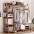 thumbnail image 1 of Closet Armables para Ropa 5 Niveles, Colgador de Pared con Estantes, Perchero para Zapatos, Abrigos, Espacio para Dormir, Sala (Natural), 1 of 8