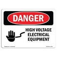 thumbnail image 1 of SignMission OS-DS-A-710-L-1329 7 x 10 in. OSHA Danger Sign - High Voltage Electrical Equipment, 1 of 1