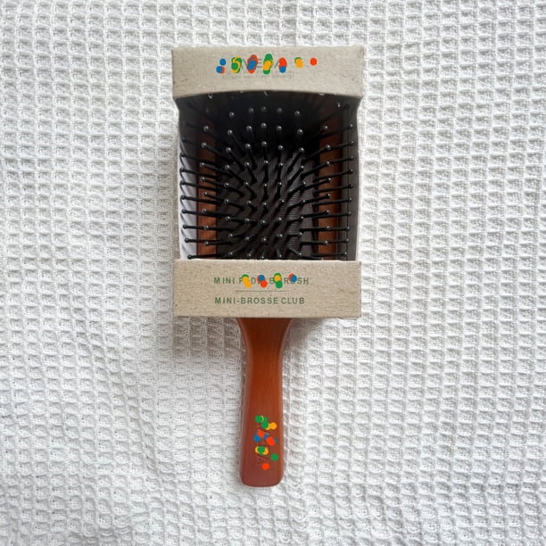 Peine de madera para peluquería con cojín de aire, peine para rizar el cabello, peine para el cuero cabelludo, peine de madera maciza para masajes, peine cuadrado para pan con letras