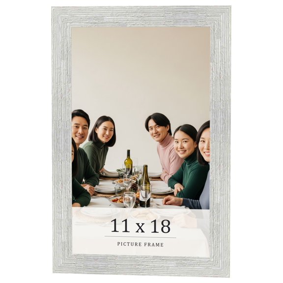 11x18 Frame White Real Wood Picture Frame Width 1.5 inches | Interior Frame Depth 0.5 inches | Barn