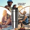 thumbnail image 4 of Protein Shaker Bottle 700 ML with Mixball & Powder Compartment 200 ML, Metal Shaker Bottle Leak-Proof Fitness Bottle Shaker(Silver), 4 of 7
