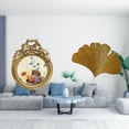 thumbnail image 2 of Marco de fotos redondo,Pequeño cuadro vintage dorado para pared,Marco de fotos de resina redondo y decorativo adornado,Esculturas de pared de hojas,Esculturas de pared de hierro forjado con, 2 of 8