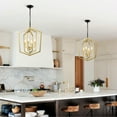 thumbnail image 2 of ACE-LIGHTS,4-Light Farmhouse Kitchen Chandeliers(Bulbs Not Included),Vintage Cage Light Fixture,Height Adjustable Chandeliers for Dining Room,Hallway,Foyer,Entryway(Golden), 2 of 10