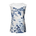 thumbnail image 5 of Camiseta sin mangas de encaje con estampado de mujer Camiseta sin mangas de empalme de cuello redondo Camiseta ligera y cómoda delgada OAVQHLG3B Store lin121212, 5 of 5
