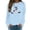 Light Blue, variant on Crewneck Sweatshirt for Women Ghost Black Cat Graphic Long Sleeve Pullover Cutecore Streetwear Halloween Top Fall Spring Outfits Beige L
