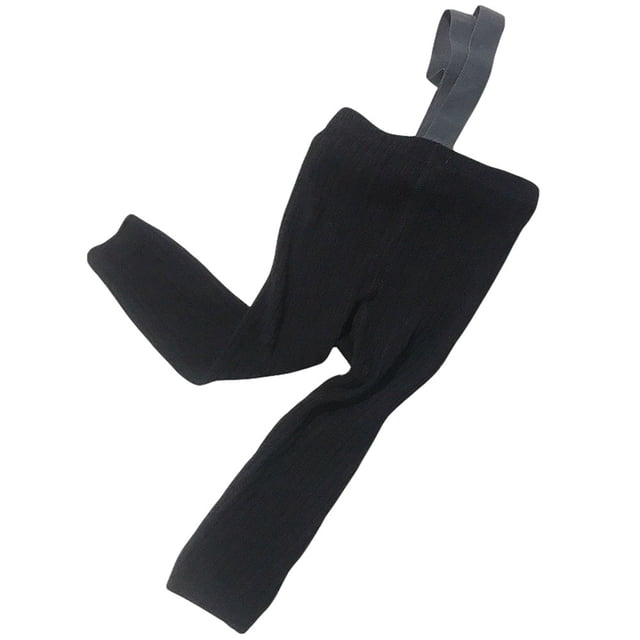 Infant Baby Girls Knit Suspender Leggings Soft Elastic High Waist Ribbed Tights Autumn Winter Warm Stockings