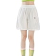 thumbnail image 2 of Girls' Quick Dry Elastic Waist Shorts, Casual Loose Wide Leg Running Shorts for Summer White 150, 2 of 5