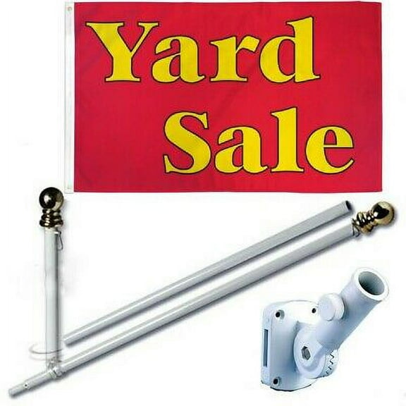 Managers Special Red White Blue Swooper Flag and 16ft Flagpole KitGround Spike