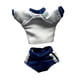 thumbnail image 3 of Conjunto de ropa para figuras de acción 1/12: top corto y pantalones cortos. Conjunto de ropa deportiva de moda para muñecas. Camisa de corta Azul, 3 of 8